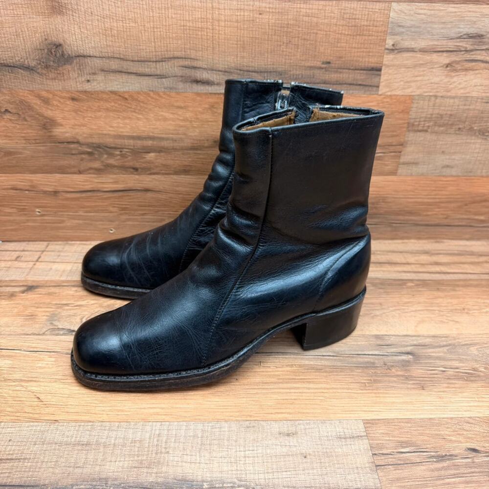 Vintage Cat's Paw Men's 8.5D black Leather Ankle Boots